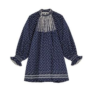 Doen Navy and White Mini Dress